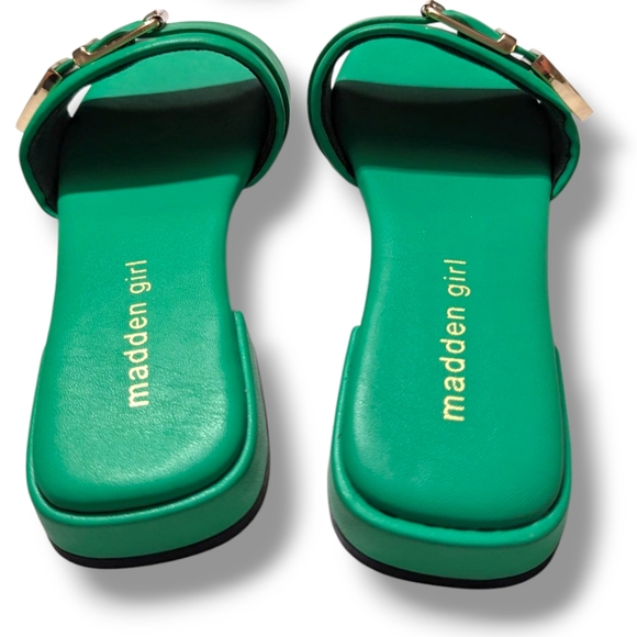 Madden Girl Women's Avaa Flat Sandal In Green Paris Sz. 7.5 - Picture 2 of 12